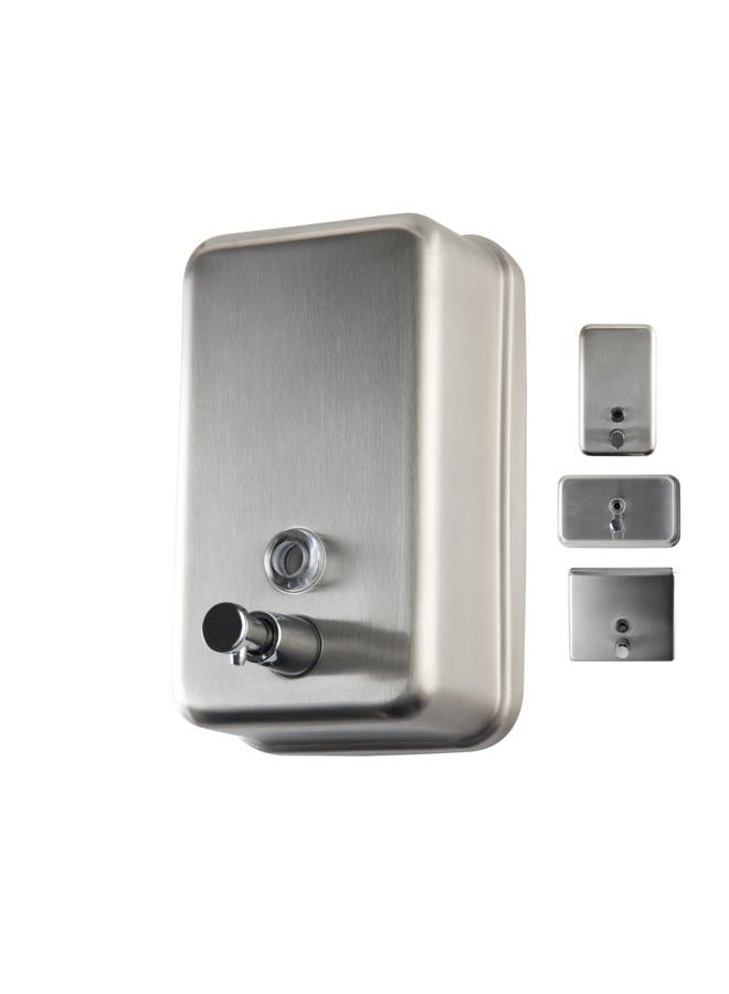EnBath Commercial Soap Dispenser Wall Mount - Stainless Steel Wall Mounted Soap Dispenser for Bathroom - New Superior Design with Premium Grade Anti-Leak Pump and Corrosion-Proof Lining - Image 1