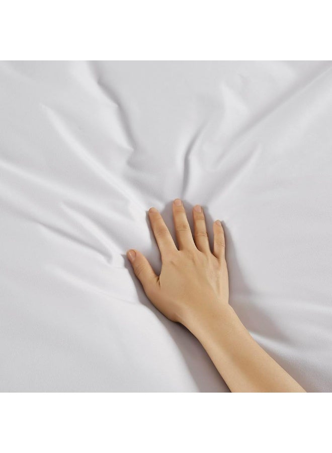 Sleep Philosophy Bed Guardian 3M Scotchgard Moisture Wicking Treatment Comforter Protector Duvet Cover with Zipper Flap - Waterproof, Full/Queen, White - Image 5