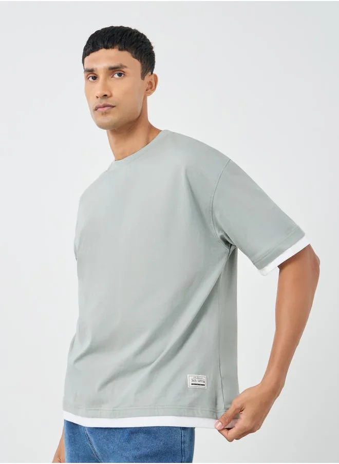 Styli Styli Contrast Trim Pure Cotton Oversized T-Shirt