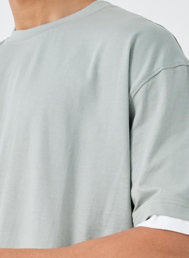 Styli Contrast Trim Pure Cotton Oversized T-Shirt - Image 3