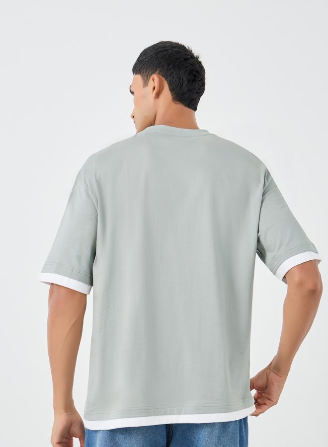 Styli Contrast Trim Pure Cotton Oversized T-Shirt - Image 4