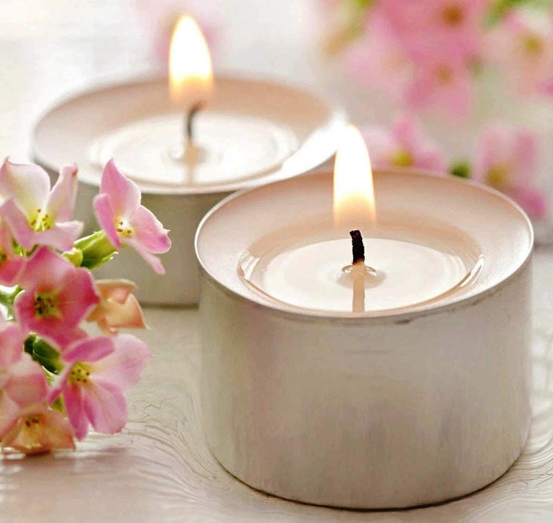 Ein Sof Tea Lights Candle Set of 100 - White Unscented 9 Hour Burn Time Tealights, Pure Paraffin Wax Jumbo Size Home Decor Candles (3.6cmx2.7cm) - Image 5