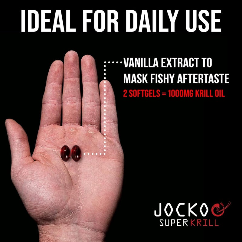 Jocko Fuel Antarctic Krill Oil Omega 3 Fatty Acid Supplements DHA  EPA  1000mg Softgels  Supports Joints Mobility  Mental Function 60 Softgels - Image 4