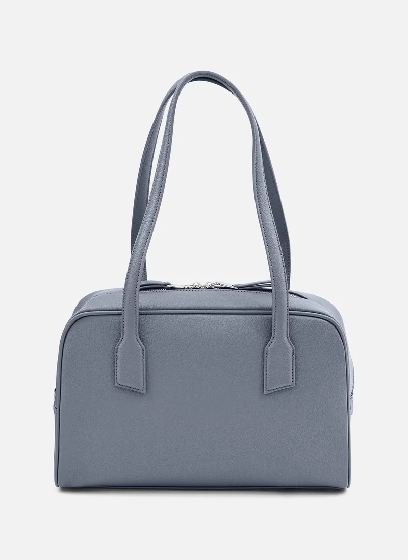 Lichi Eco-leather bag with long handles and zip fastening