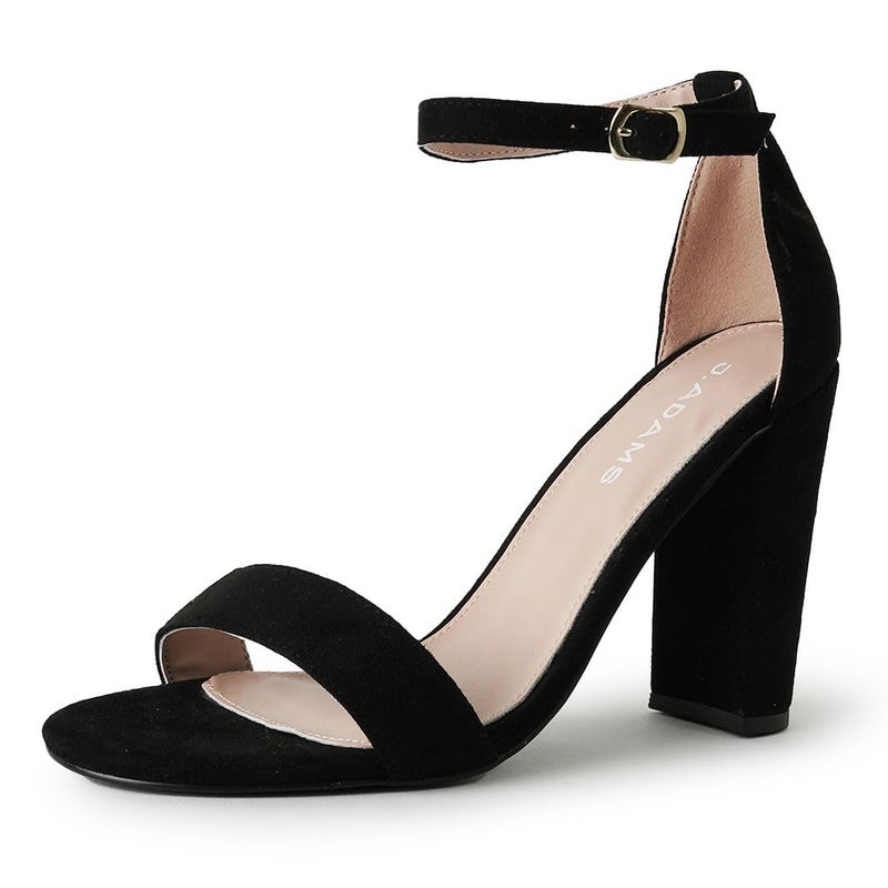 J Adams Shirley Block Heels for Women Strappy Ankle High Heels Dressy Chunky Sandals Wedding Bridesmaid Summer Shoes Comfortable Party Wear