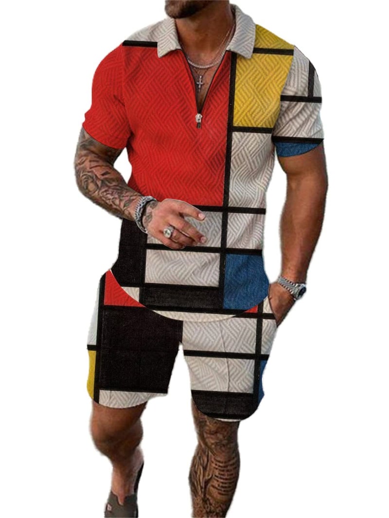 BUNDMAN Mens Short Sets 2 Piece Outfits Polo Shirt Fashion Summer Tracksuits Shorts Set for Men and Casual Set for men - Image 1