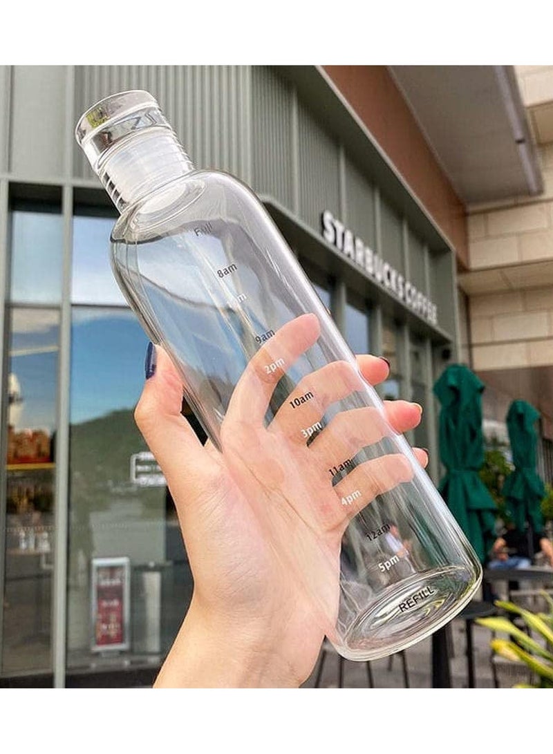 زجاجة مياه أكريليك مع علامات توقيت مبتكرة مانعة للتسرب - Image 1