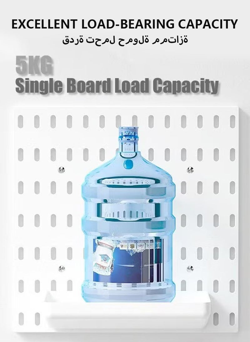 ديبتر 4 قطع من مجموعة أدوات تنظيم الجدران Pegboard ، لوح عرض مثبت على الحائط ، تعليق معياري لمنظم الجدران ، مناسب لتخزين الجدران ، تشطيبات الفنون والحرف اليدوية ، عرض زخرفي (أبيض) - Image 5