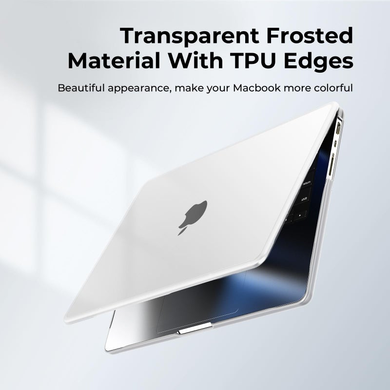 BlueSwan Anti-Cracking Hard Shell Case Compatible with MacBook Pro 14-inch M5 2026 2025-2021 Release M4 M3 M2 M1 Pro/Max Chip, Anti-Fingerprint Soft TPU Bumper, Frosted White - Image 5