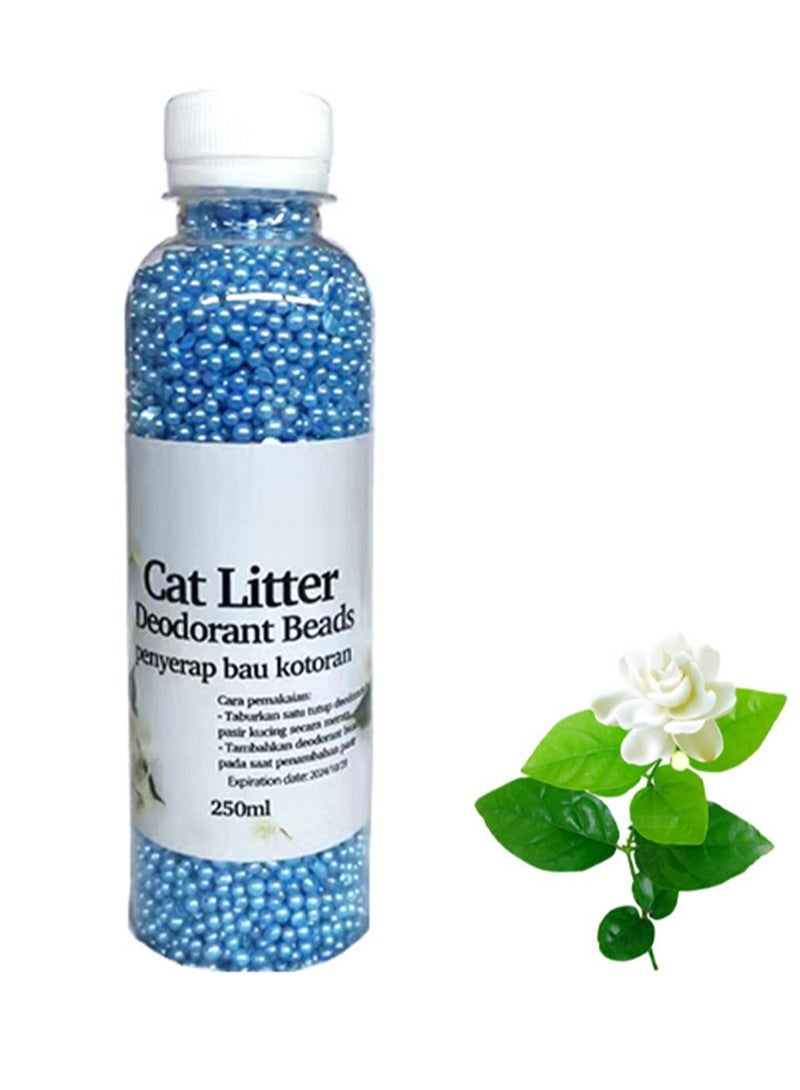 خرزات إزالة الروائح الكريهة من فضلات القطط، رائحة منعشة، مزيل الروائح الكريهة في صندوق الفضلات، يحارب روائح القطط، يحيد الروائح، يحافظ على نظافة المنزل 250 مل (نكهة الياسمين)