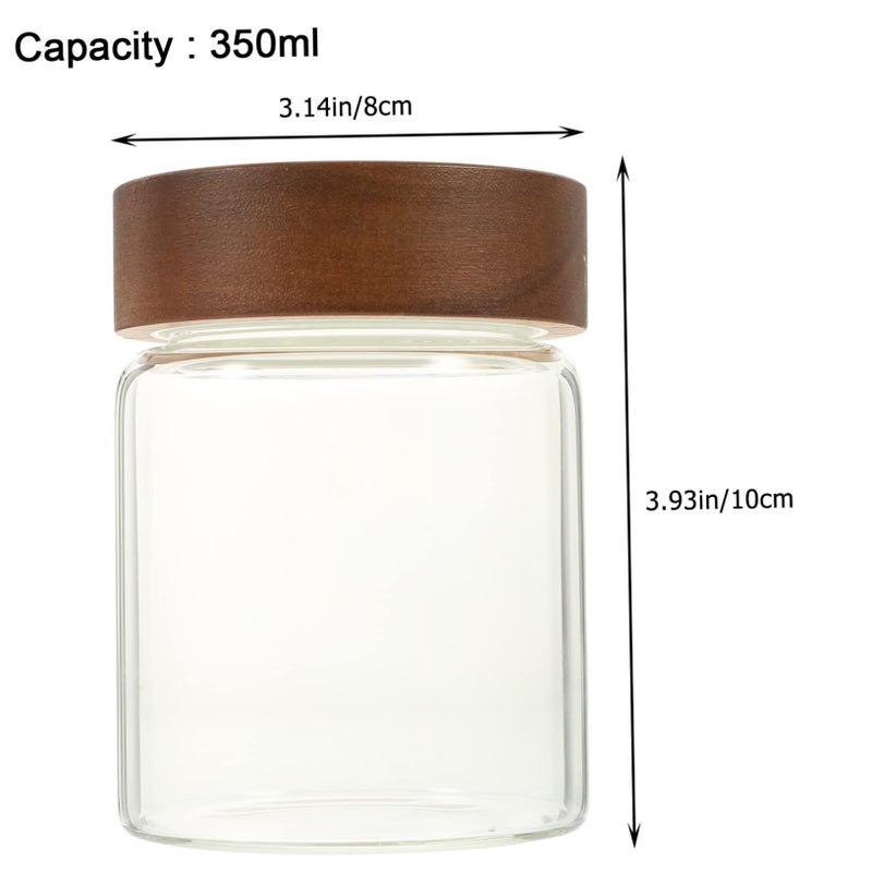 Airtight Glass Coffee Bean Canister 350ml Kitchen Storage Jar - Image 3
