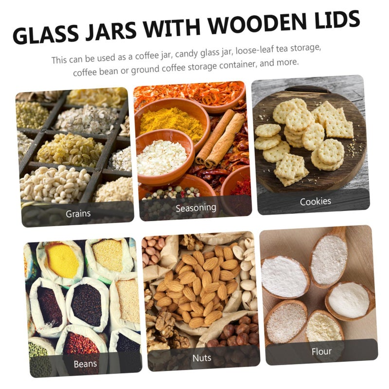 Airtight Glass Coffee Bean Canister 350ml Kitchen Storage Jar - Image 4