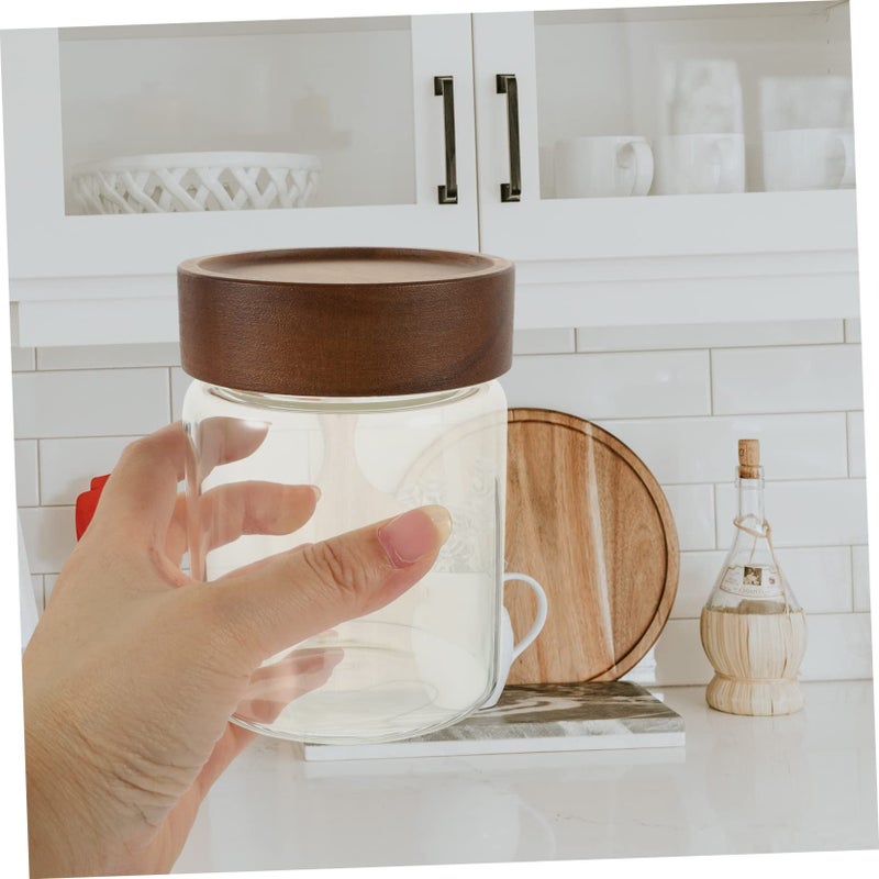 Airtight Glass Coffee Bean Canister 350ml Kitchen Storage Jar - Image 5
