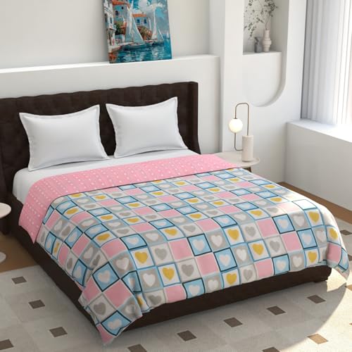 Fresh From Loom Reversible King Size Super Soft Microfiber Cotton Double Bed Duvet Cover/Comforter Cover/Rajai Cover/Blanket Cover/Quilt Cover with Zipper, (90 x 90 inch, Pack of 1) - Image 1