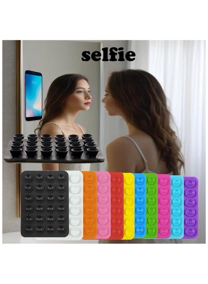 12 Pieces Silicone Suction Cup Phone Case Mount, Phone Accessories Hands-Free Strong Grip Holder for Selfies and Videos, Silicon Phone Stand Sticky for iPhone and Android - Image 2