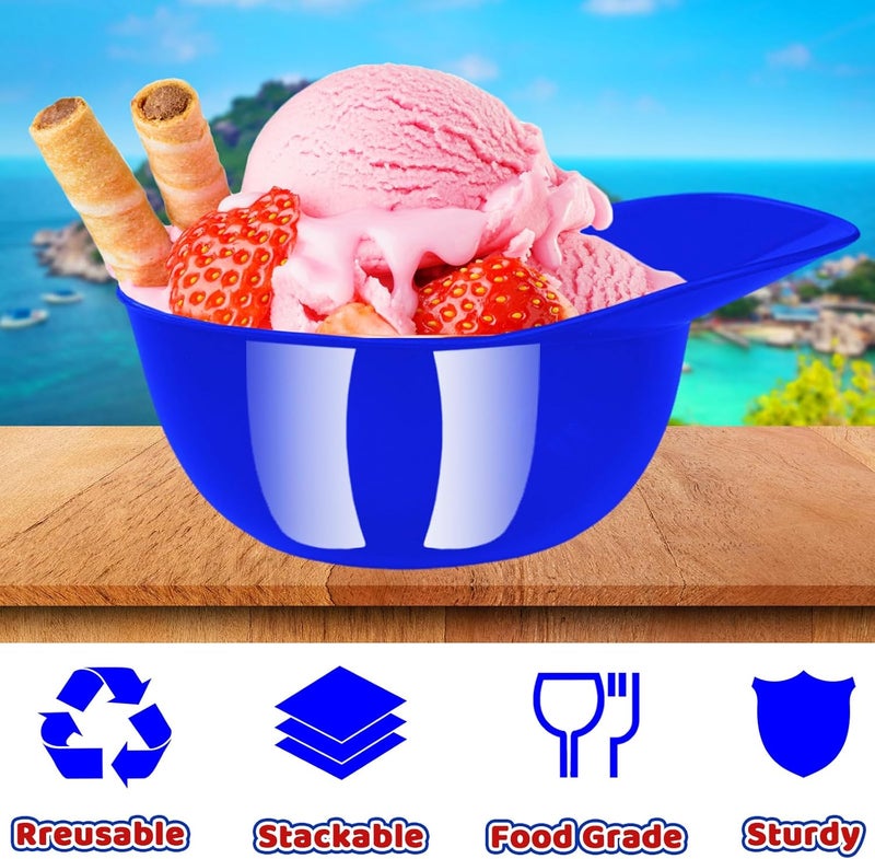 Alaeseje 36 عبوة من أطباق خوذة البيسبول البلاستيكية سعة 8 أونصات لأيس كريم الحلوى أطباق قبعة البيسبول أكواب وجبات خفيفة لحفلات عيد الميلاد - Image 3