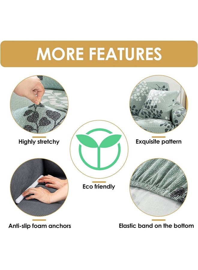 House of Quirk Universal Triple Seater Sofa Cover Big Elasticity Cover for Couch Flexible 140 GSM Sofa Slipcover (Grey Petals, 185-230cm) - Image 4