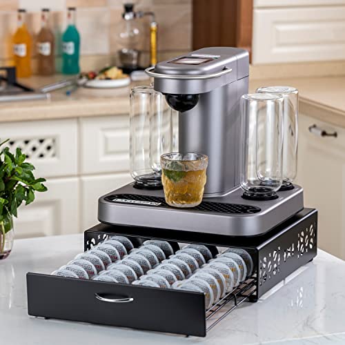 FlagShip for Bartesian Pod Holder Cocktail Pod Storage bartesian Capsule Organizer Bar Design And Cocktail Machine Stand Black Metal(40 Pods Capacity) - Image 5