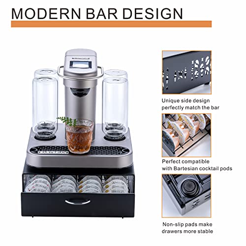 FlagShip for Bartesian Pod Holder Cocktail Pod Storage bartesian Capsule Organizer Bar Design And Cocktail Machine Stand Black Metal(40 Pods Capacity) - Image 3