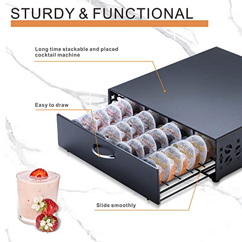 FlagShip for Bartesian Pod Holder Cocktail Pod Storage bartesian Capsule Organizer Bar Design And Cocktail Machine Stand Black Metal(40 Pods Capacity) - Image 4