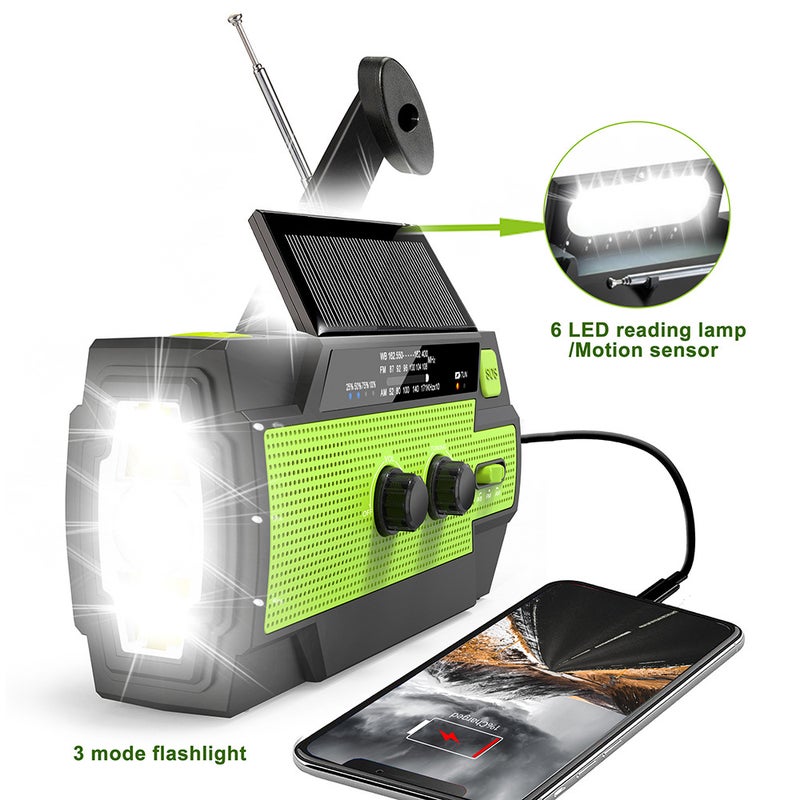'S Popular Emergency Radio Outdoor Portable Multi-Function Radio Solar Hand-Cranked Power Generation Radio - Image 3