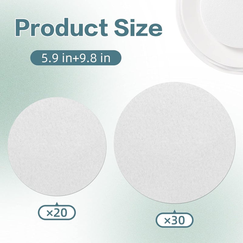 Ohiyoo 50 Pcs Plate Separators Storage 98  59  2 Different Size Soft Felt Plate Dividers Round Plate Protectors China Dish Storage Protectors Pads Dish Protectors Storage White - Image 2