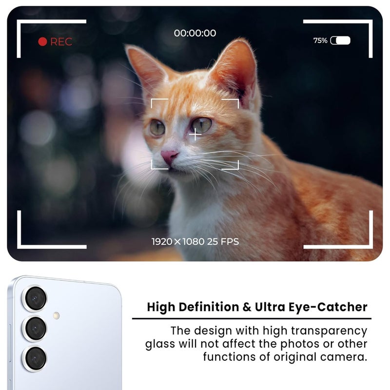 FIRST MART Camera Lens Protector for Samsung Galaxy S25 (6.2 Inches) Tough HD Individual Aluminum Alloy Lens Rings Cover, Scratch Resistant, Thin Lens Protection| Silver, 1 Pack - Image 4