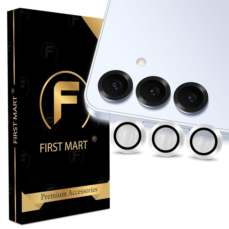 FIRST MART Camera Lens Protector for Samsung Galaxy S25 (6.2 Inches) Tough HD Individual Aluminum Alloy Lens Rings Cover, Scratch Resistant, Thin Lens Protection| Silver, 1 Pack - Image 1