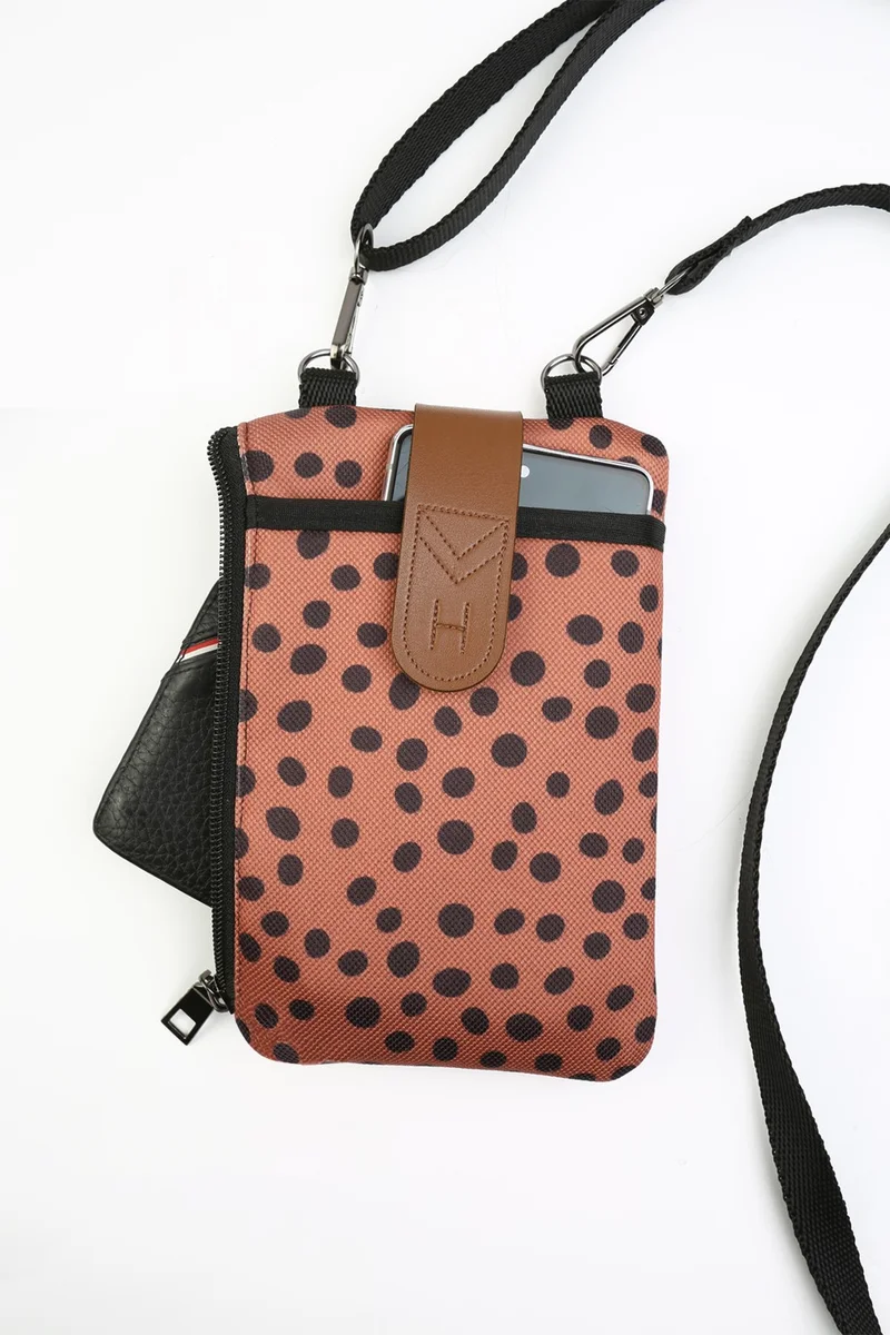 هامور Dough Women's Cross Strap Wallet with Phone Compartment Shoulder Bag Leather Cover Point