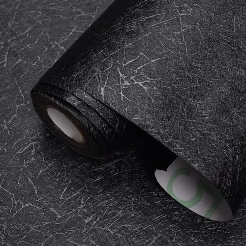 FOKRIM Black Resin Wallpaper for Wall Sticker for Home,Office 45.5x305cm Sticker Wallpaper Peel and Stick Hexagon Removable Self Adhesive Waterproof Wallpaper(Pack of 1) - Image 1