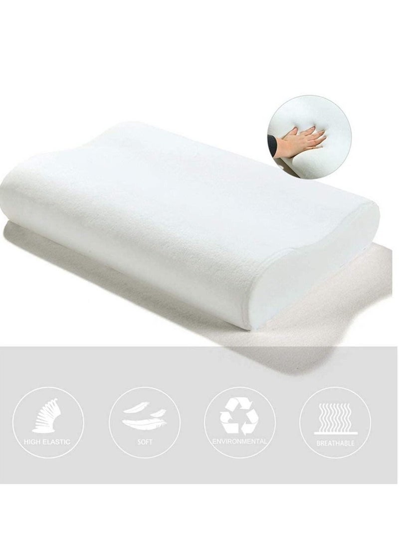 Cervical Pillow Contour Memory Foam Pillow, Orthopedic Pillow for Relieve Neck Pain, Ergonomic Pillow for Side Sleeper Back Sleeper Stomach Sleeper, Insomniac Pillow White,a - Image 2