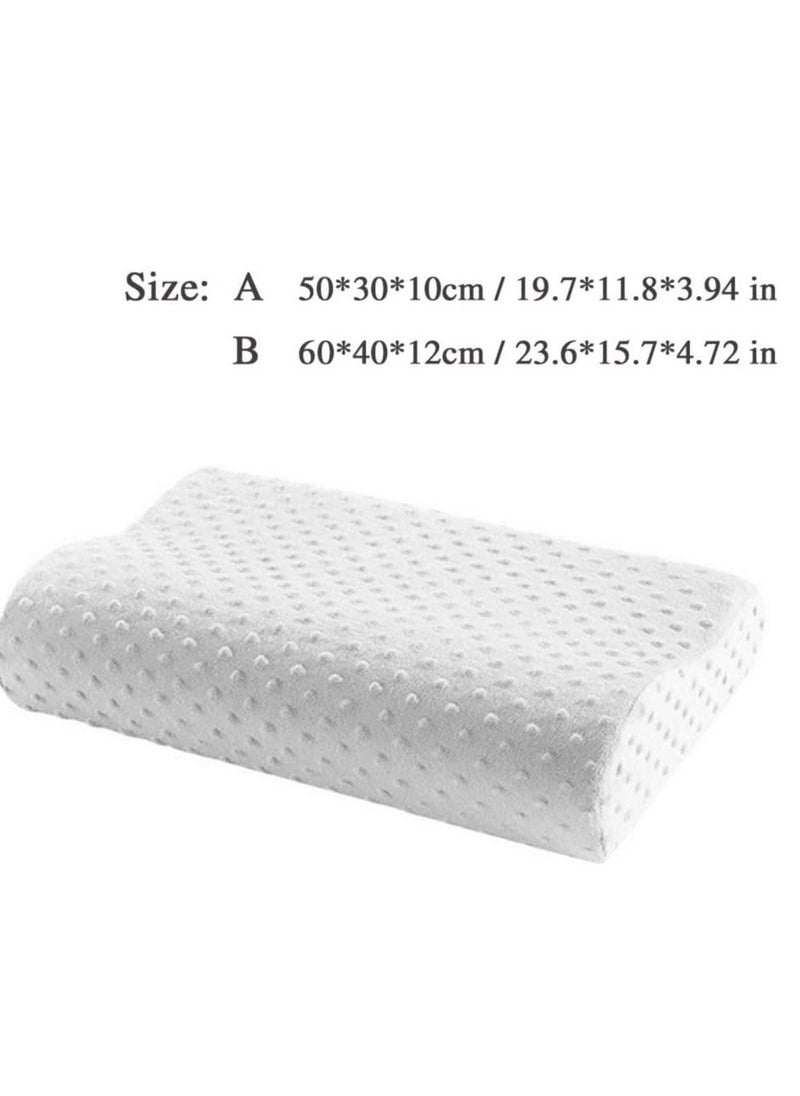 Cervical Pillow Contour Memory Foam Pillow, Orthopedic Pillow for Relieve Neck Pain, Ergonomic Pillow for Side Sleeper Back Sleeper Stomach Sleeper, Insomniac Pillow White,a - Image 5
