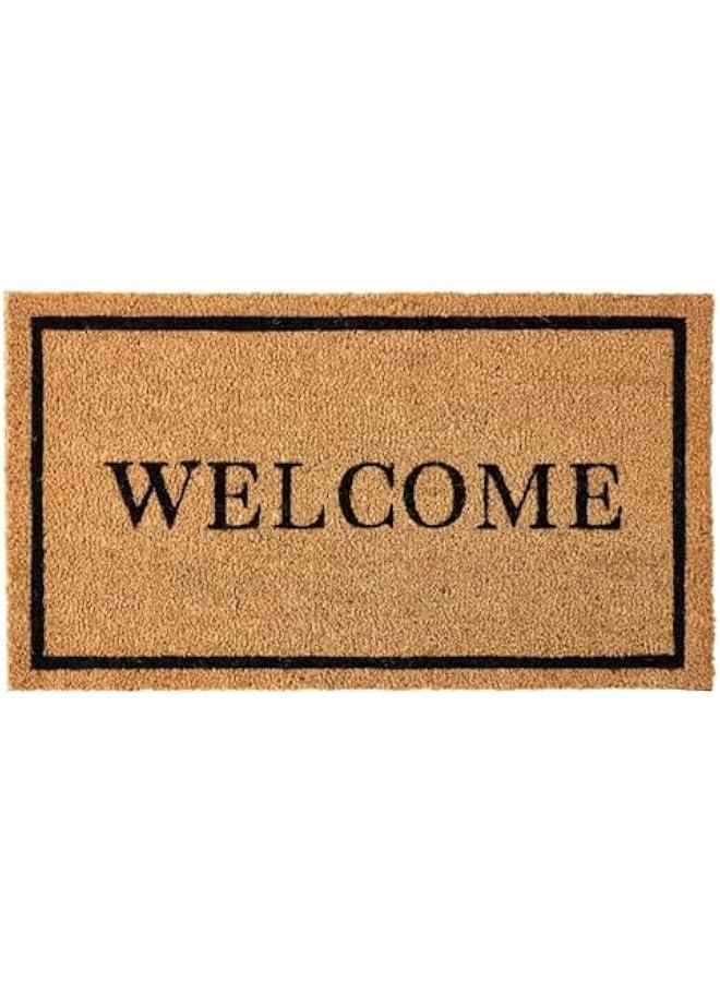 HOOKOR Door Mat with Heavy Duty Backing, Welcome Doormat, Easy to Clean Entry Mat, Beautiful Color and Sizing for Outdoor and Indoor uses (60 * 90CM) - Image 1
