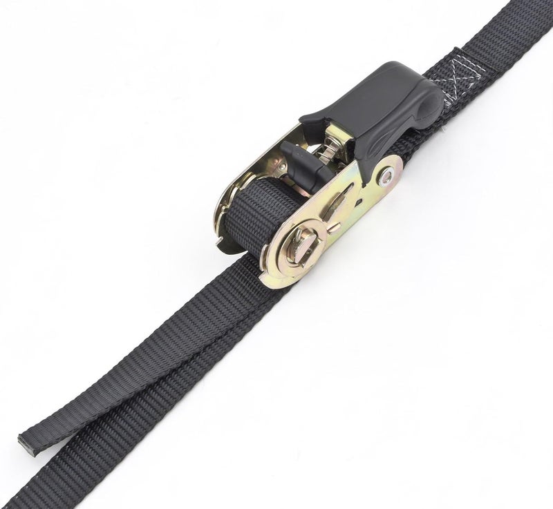 PowerTye - Endless Ratchet Strap - 1in x 14ft Easy Grip (Hookless), Tie Down Strap w/ 400 lb. Working Load Limit / 1,200 lb. Break Strength, Ideal for Motorcycle, Truck Beds, & Cargos, Black 2-Pack - Image 2
