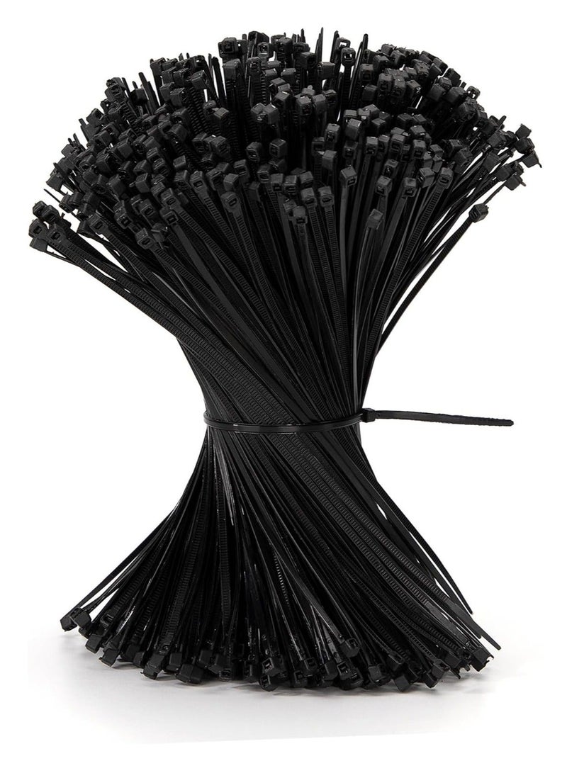 Cable Ties 250mm x 3.6mm - Black Nylon Zip Tie Wrap - Self-Locking for Home, Office, Garden, Garage, and Workshop (Pack of 100) - Image 2