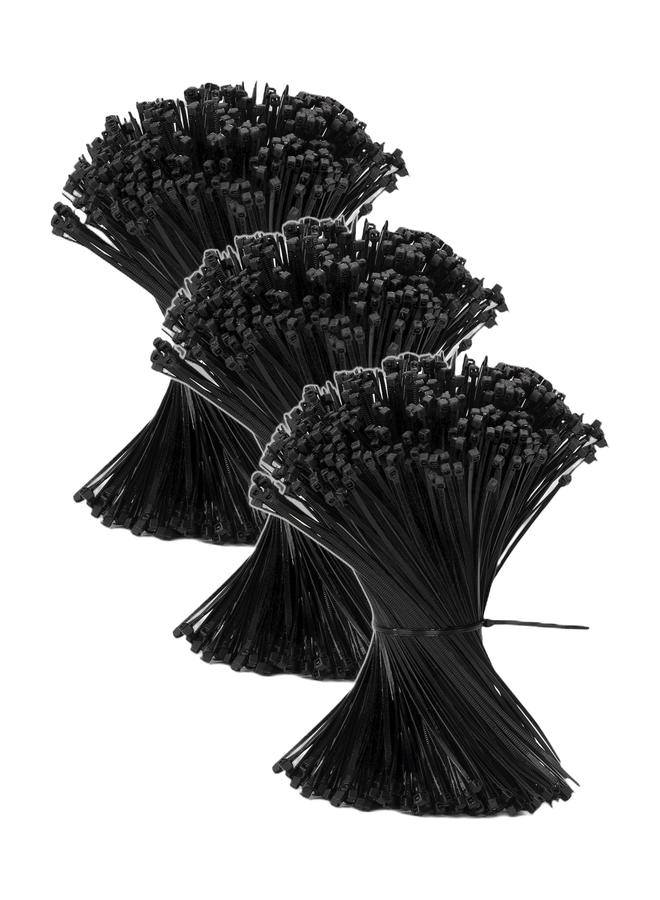 Cable Ties 250mm x 3.6mm - Black Nylon Zip Tie Wrap - Self-Locking for Home, Office, Garden, Garage, and Workshop (Pack of 100) - Image 1