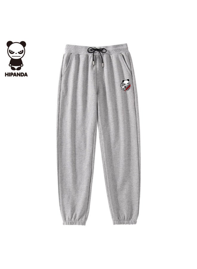 Hipanda Men's Casual Pants, Summer Tapered Leg Design, High-waisted Straight-leg, Loose-fitting Trendy Sweatpants, Gray, 3XL - Image 2