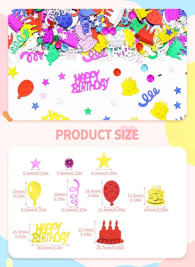 Abvsdu 1500 PCS Happy Birthday Confetti, Multi-Color Birthday Confetti Metallic Foil Balloon Confettis, Table Decorations for Party, Baby Shower, DIY Arts and Crafting - Image 2