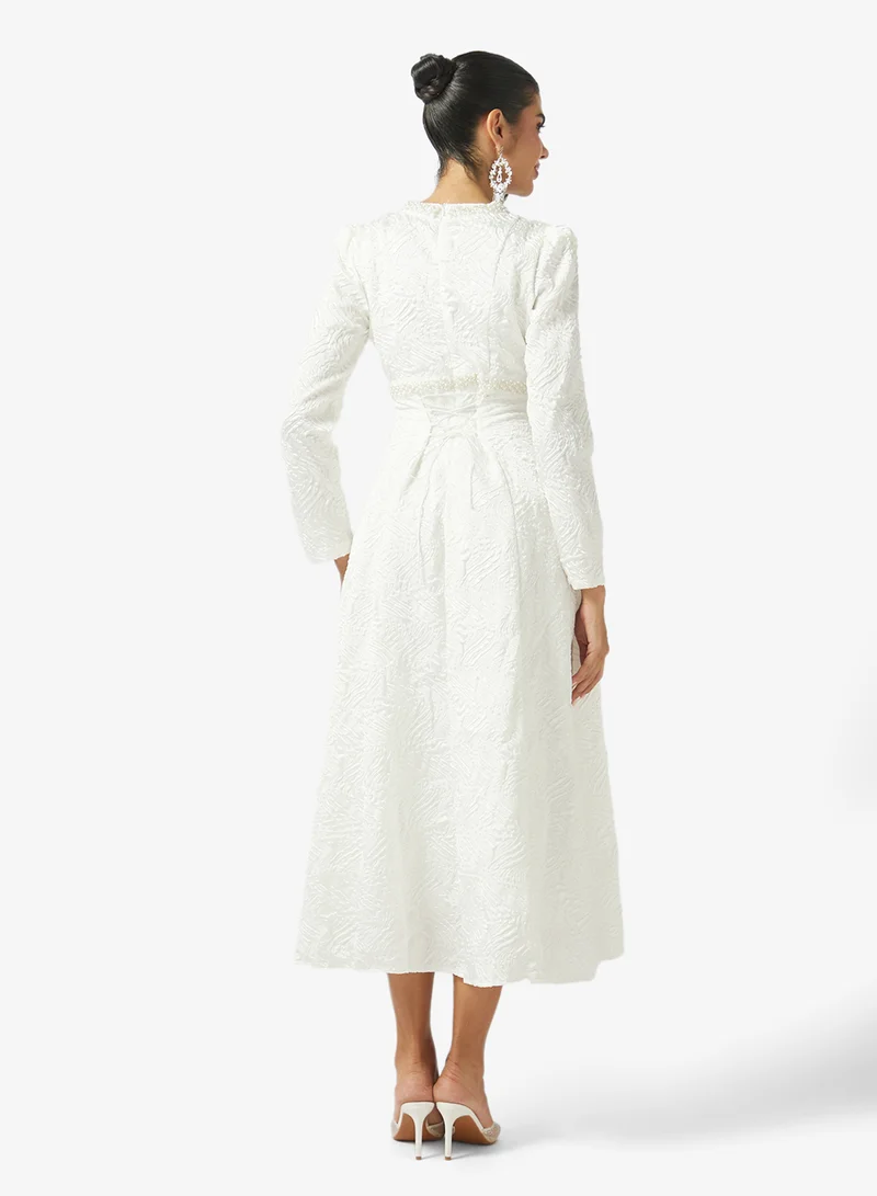 Khizana  Puff Sleeved A-line Dress for Women | Best Price UAE