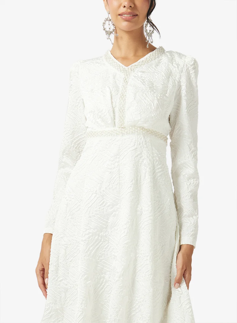 Khizana  Puff Sleeved A-line Dress for Women | Best Price UAE