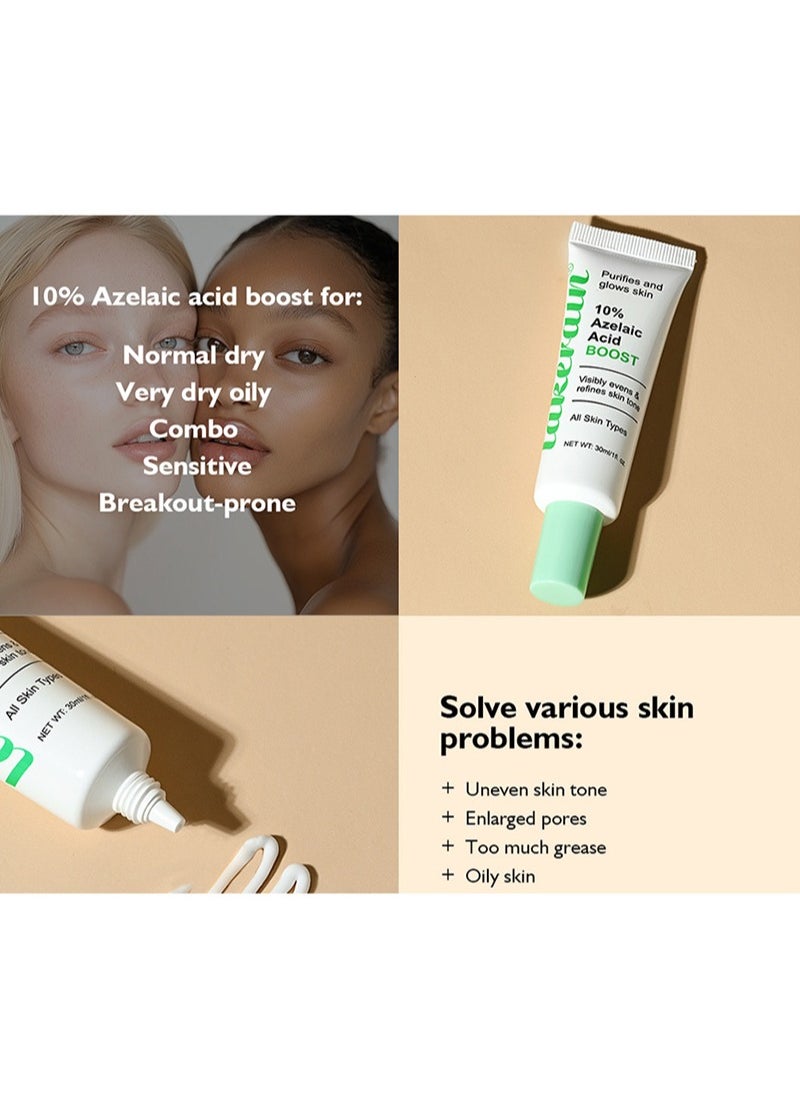 lakerain - 10% Azelaic Acid Booster - Treatment Reduces Pigment Spots, Pimples and Blemished Skin - with Azelaic Acid and Salicylic Acid - All Skin Types - 30 ml - Image 1