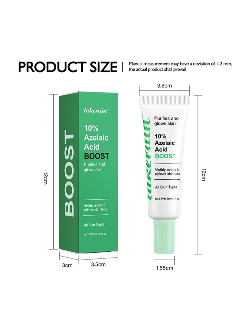 lakerain - 10% Azelaic Acid Booster - Treatment Reduces Pigment Spots, Pimples and Blemished Skin - with Azelaic Acid and Salicylic Acid - All Skin Types - 30 ml - Image 1