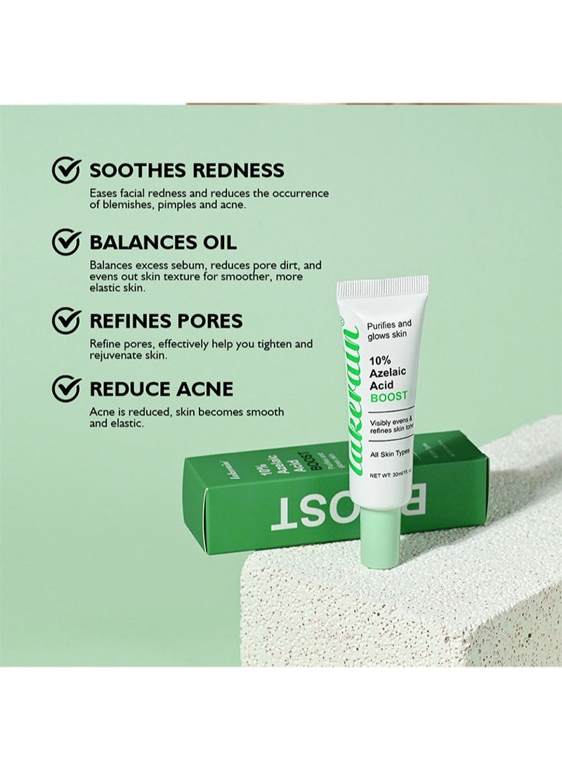 lakerain - 10% Azelaic Acid Booster - Treatment Reduces Pigment Spots, Pimples and Blemished Skin - with Azelaic Acid and Salicylic Acid - All Skin Types - 30 ml - Image 1