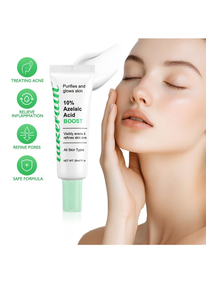 lakerain - 10% Azelaic Acid Booster - Treatment Reduces Pigment Spots, Pimples and Blemished Skin - with Azelaic Acid and Salicylic Acid - All Skin Types - 30 ml - Image 1