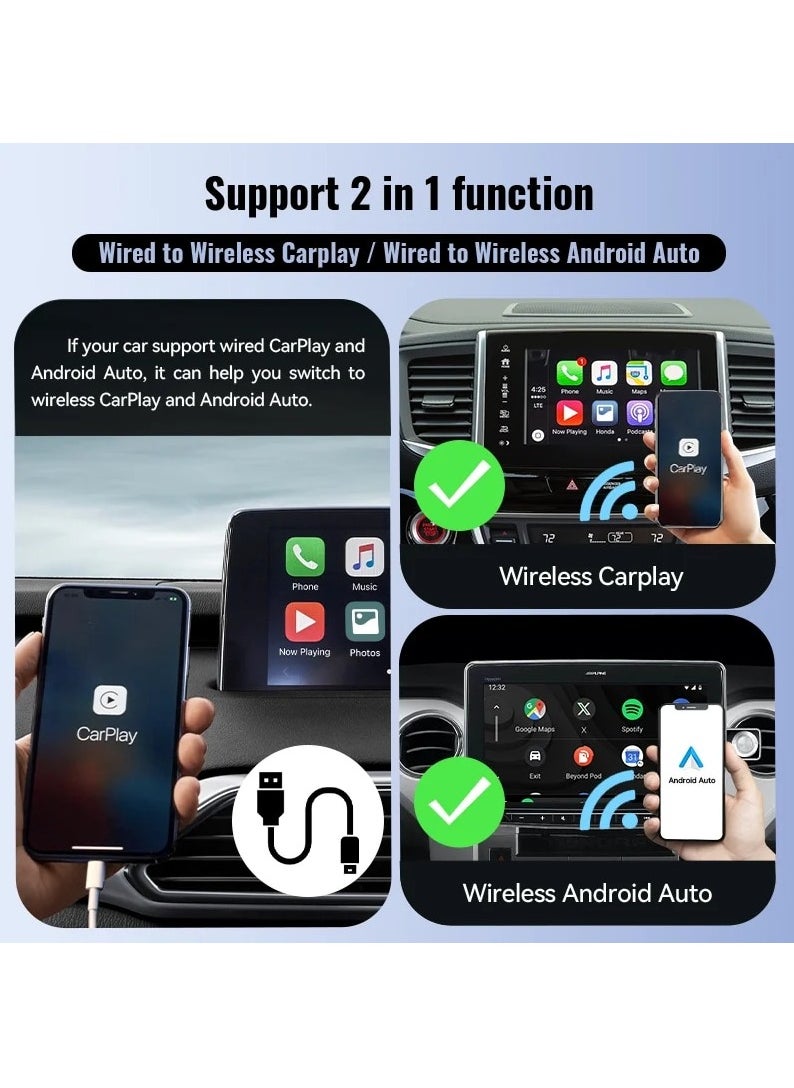 Xuda - XUDA NEW Wireless CarPlay Android Auto Wireless Adapter Smart Mini Box Plug And Play WiFi Fast Connect Universal - Image 1
