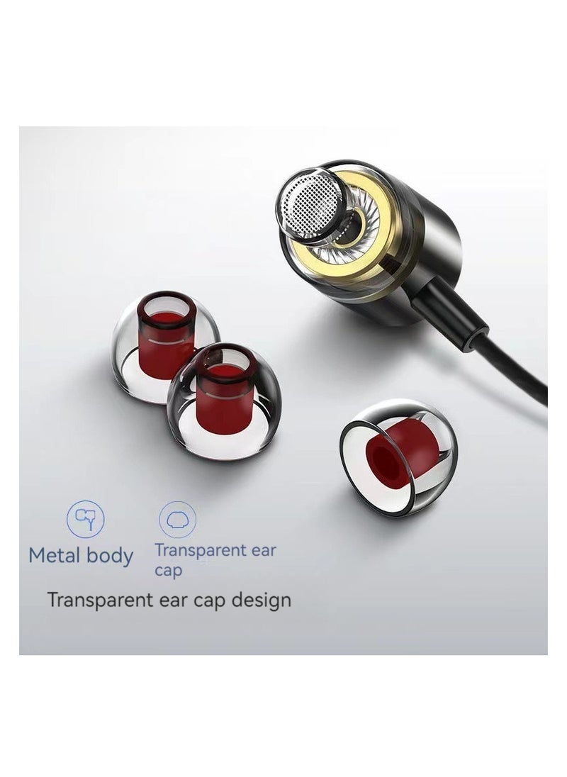 Generic Metal heavy bass wired in-ear headphones with in-line control tuning earbuds with microphone (black)  - Image 4