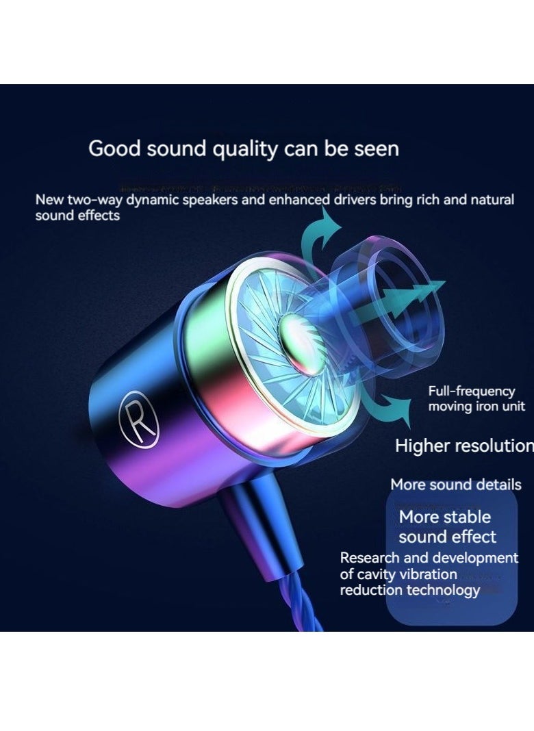 Generic Metal heavy bass wired in-ear headphones with in-line control tuning earbuds with microphone (black)  - Image 2