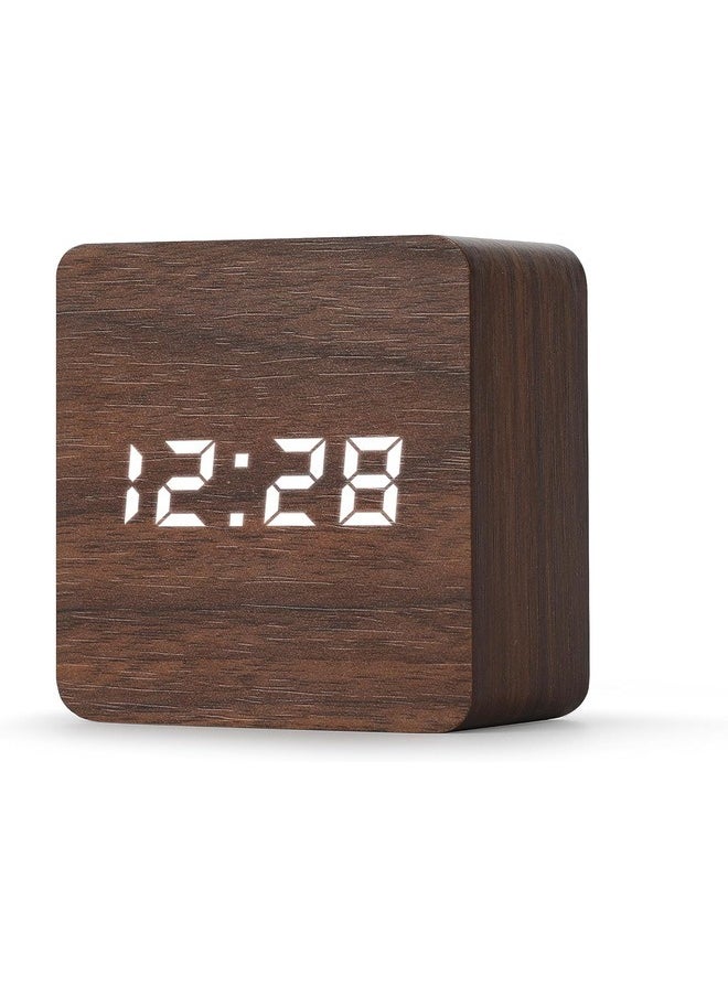 Baytion - LED Digital Alarm Clock ,Mini Square Table Clock with 3 Group of Alarm Settings,Temperature, Date Display | Support USB Cable - Image 1