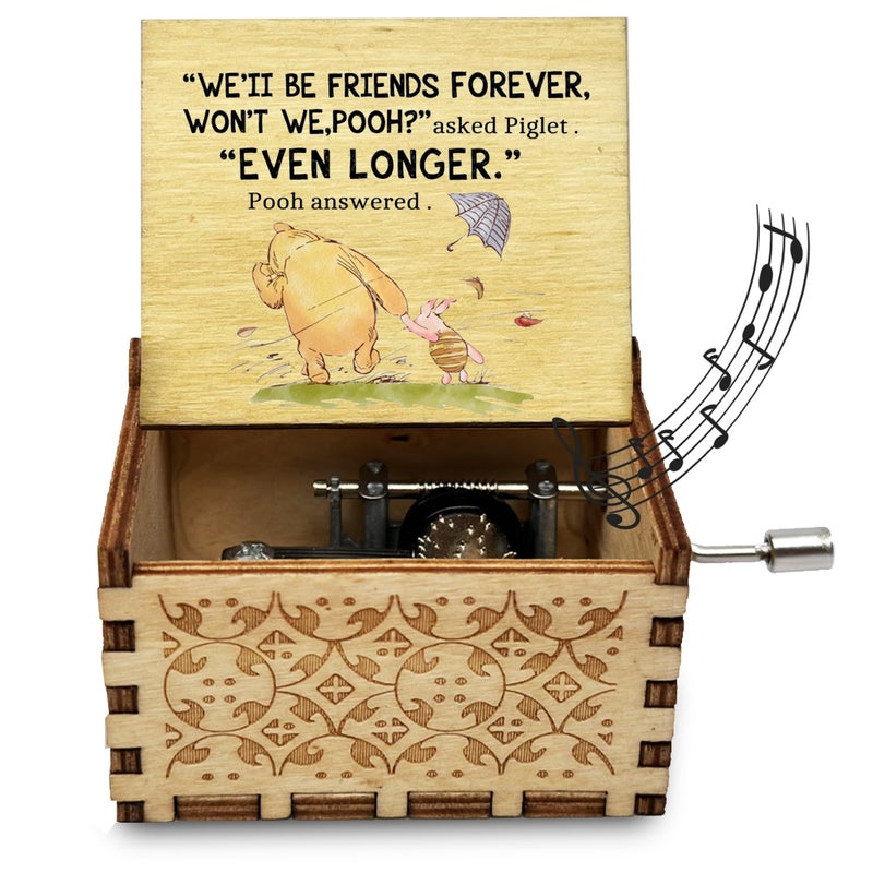 Litenx Soul Sister Wood Music Box Gifts for Women, Bset Friends Friendship BBF Sister Gifts for Christmas Birthday, We'll Be Friends Forever. - Image 1