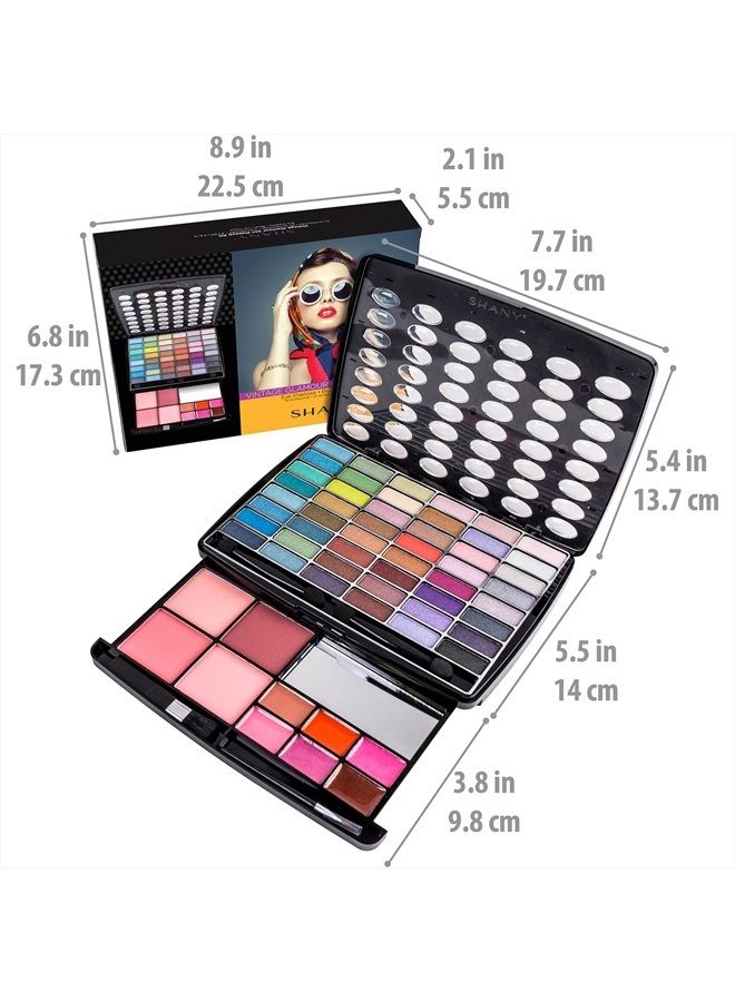 Shany Luxe Book Makeup Set - All In One Travel Cosmetics Kit with 30 Eyeshadows, 15 Lip Colors, 5 Brushes, 4 Pressed Blushes, 3 Brow Colors, and Mirror - Image 4